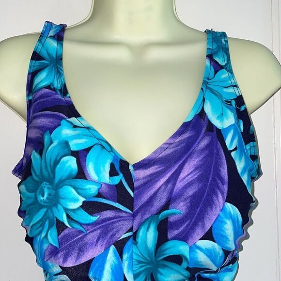 Vtg 80s/90s It Figures! Floral one piece swimsuit - Picture 2 of 8